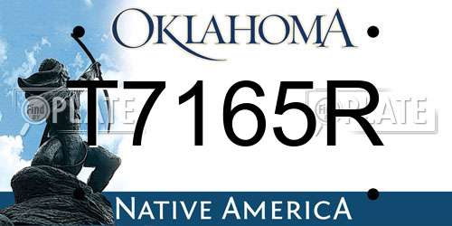 T7165R Oklahoma License Plate