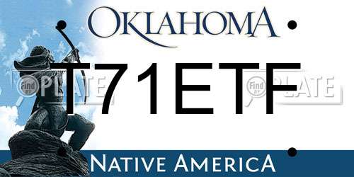 T71ETF Oklahoma License Plate