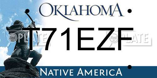 T71EZF Oklahoma License Plate