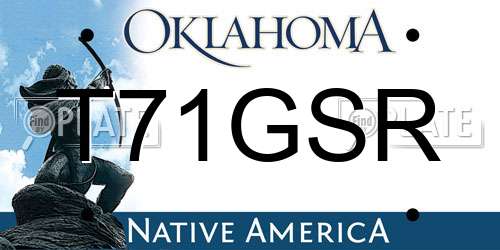 T71GSR Oklahoma License Plate