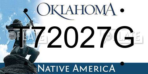 T72027G Oklahoma License Plate