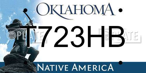 T723HB Oklahoma License Plate
