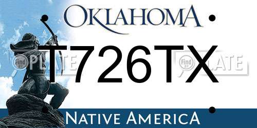 T726TX Oklahoma License Plate