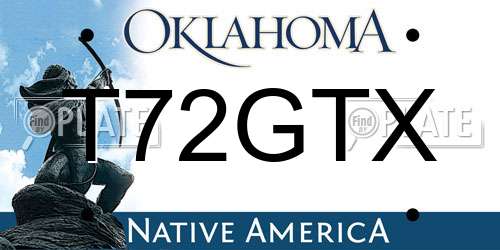 T72GTX Oklahoma License Plate