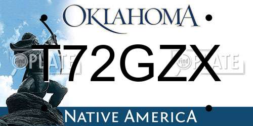 T72GZX Oklahoma License Plate
