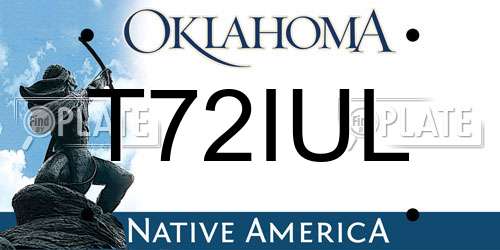 T72IUL Oklahoma License Plate