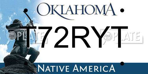 T72RYT Oklahoma License Plate