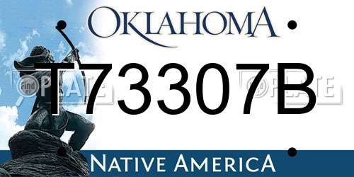 T73307B Oklahoma License Plate