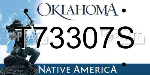 T73307S Oklahoma License Plate