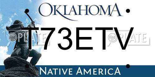 T73ETV Oklahoma License Plate