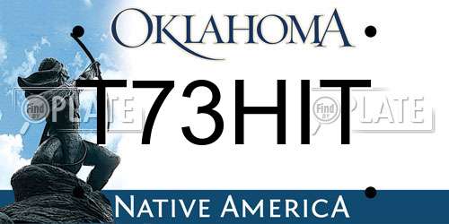 T73HIT Oklahoma License Plate