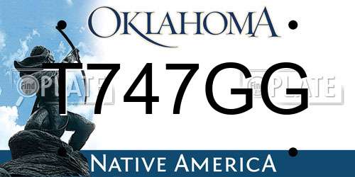 T747GG Oklahoma License Plate