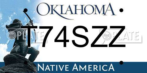 T74SZZ Oklahoma License Plate