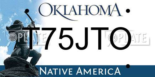 T75JTO Oklahoma License Plate
