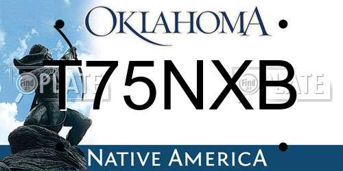 T75NXB Oklahoma License Plate