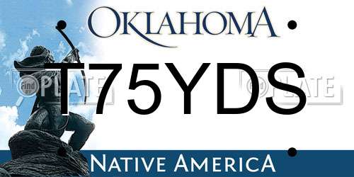 T75YDS Oklahoma License Plate