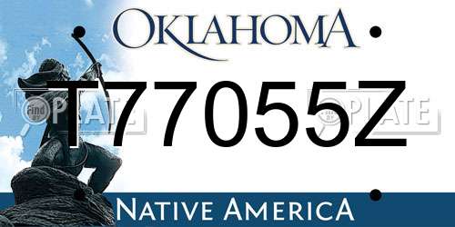T77055Z Oklahoma License Plate