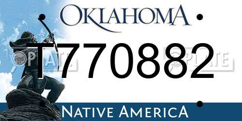 T770882 Oklahoma License Plate