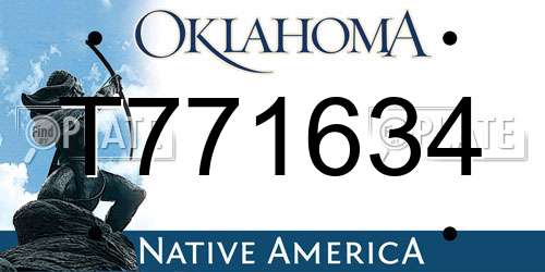 T771634 Oklahoma License Plate