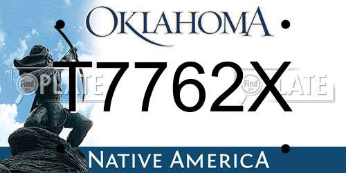 T7762X Oklahoma License Plate