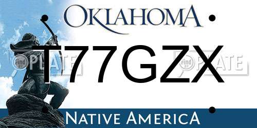 T77GZX Oklahoma License Plate