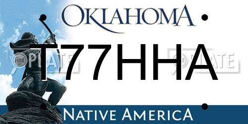 T77HHA Oklahoma License Plate