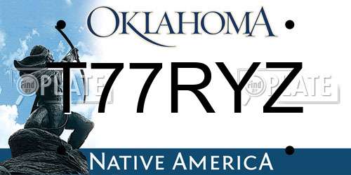 T77RYZ Oklahoma License Plate
