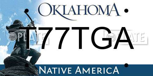T77TGA Oklahoma License Plate