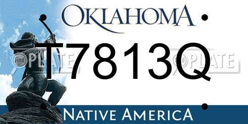 T7813Q Oklahoma License Plate