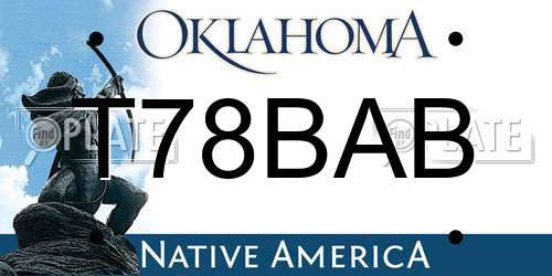 T78BAB Oklahoma License Plate