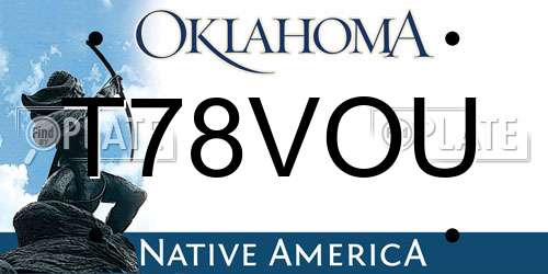 T78VOU Oklahoma License Plate