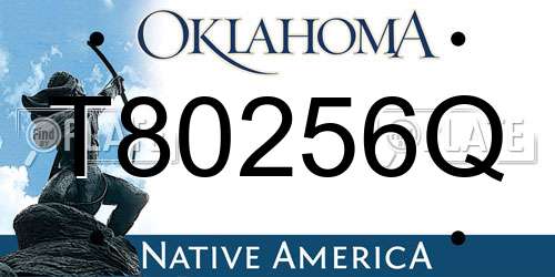 T80256Q Oklahoma License Plate