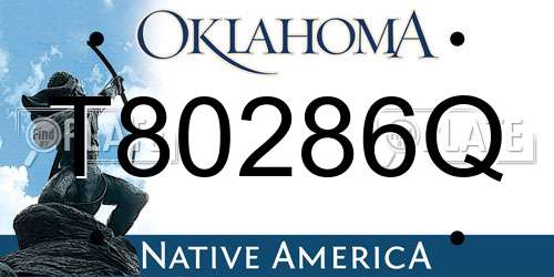 T80286Q Oklahoma License Plate