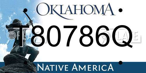 T80786Q Oklahoma License Plate