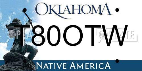 T80OTW Oklahoma License Plate