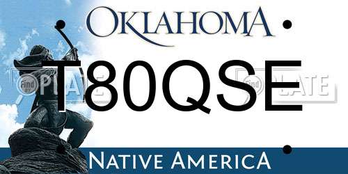 T80QSE Oklahoma License Plate