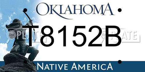T8152B Oklahoma License Plate