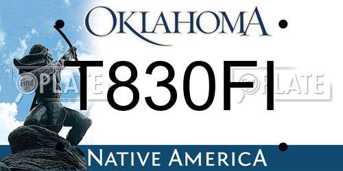 T830FI Oklahoma License Plate
