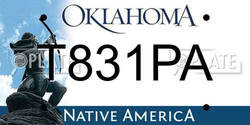 T831PA Oklahoma License Plate