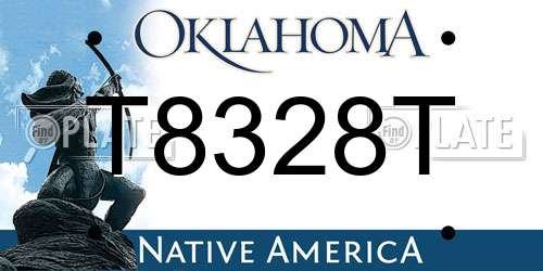 T8328T Oklahoma License Plate