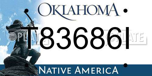 T83686I Oklahoma License Plate