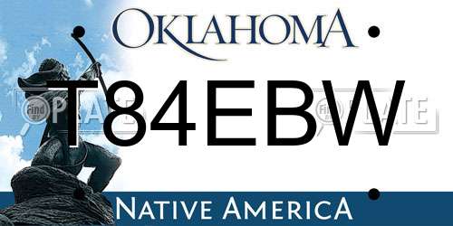 T84EBW Oklahoma License Plate