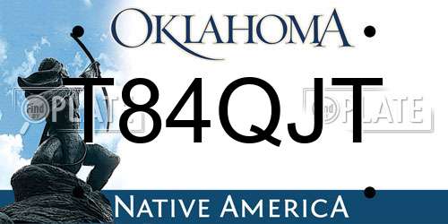 T84QJT Oklahoma License Plate