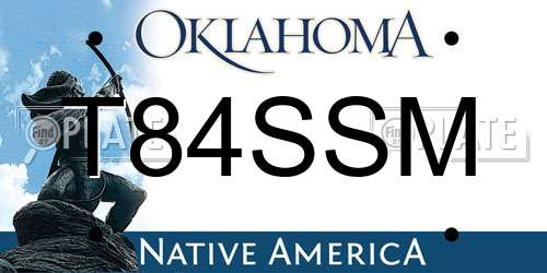 T84SSM Oklahoma License Plate