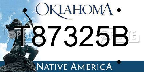 T87325B Oklahoma License Plate