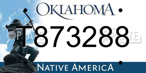 T873288 Oklahoma License Plate