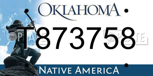 T873758 Oklahoma License Plate