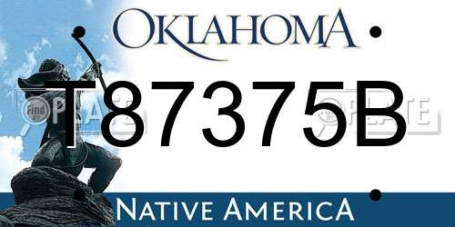 T87375B Oklahoma License Plate