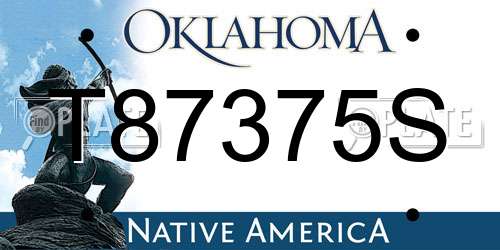 T87375S Oklahoma License Plate