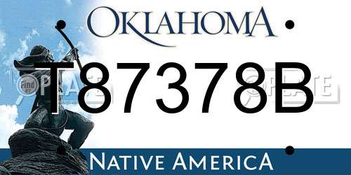 T87378B Oklahoma License Plate